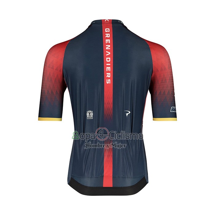Ineos Grenadiers Ropa Ciclismo Culotte Corto 2022 Mangas Cortas Profundo Azul Rojo
